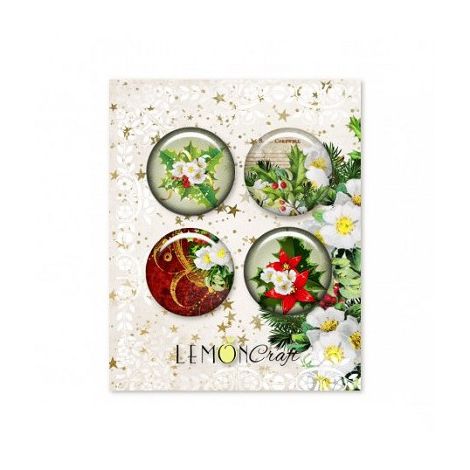 Buttony samoprzylepne Lemoncraft Christmas Carols, 4szt